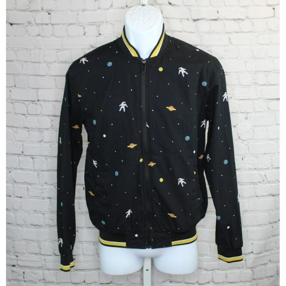Denim & Flower Ricky Singh Cactus man Zip Up Jacket Small Astronaut & Planets